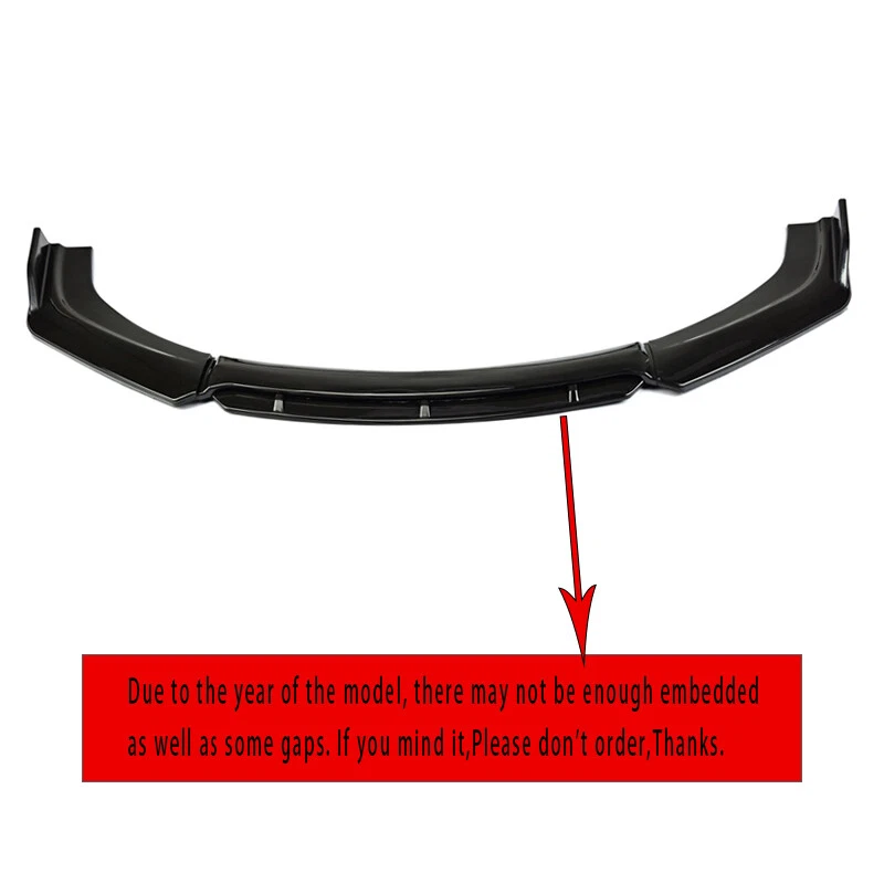 For Chrysler 200 2011-2015 Glossy Black Front Bumper Lip Spoiler Splitter Kit US - Изображение 3 из 4