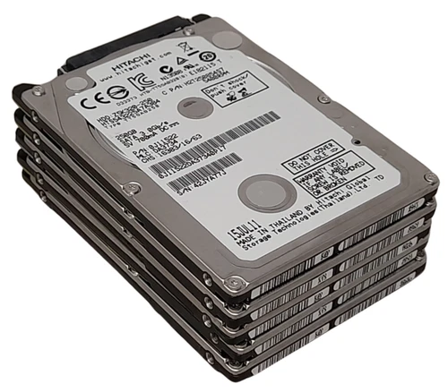 5 x Hitachi HTS543225A7A384 250GB Sata 2.5" Hard Drive 100% Health