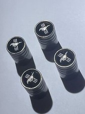 4 Ford Mustang Tire Valve Cap Air Valve Stem Cover Metallic Black 4 Ford Mustang Tire Valve Cap Air Valve Stem Cover Metallic Black