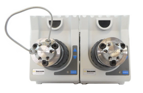 Rheodyne MXT715-000 6-Port UltraLife Switching Valve Reseller Lot of 2 Surplus - Afbeelding 1 van 8