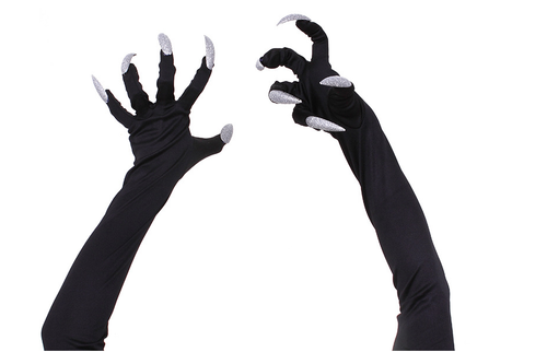 Party Costume Halloween Witch Claw Long Gloves Scary Party Prop Long Nail Gloves - Picture 15 of 19