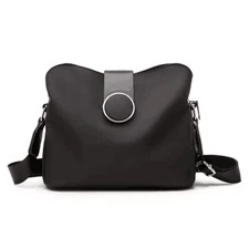Fashion Black Nylon Waterproof Crossbody Bag  Shoulder Bag Adjustable Women Men