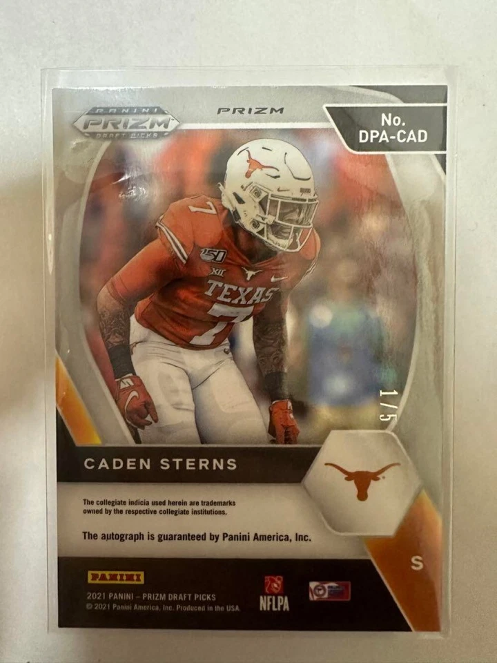 2021 Panini Prizm Draft Pick Caden Sterns  Denver Broncos Auto /5 ＃DPA-CAD - Image 2 of 4