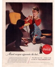 1955 Coca Cola Almost Everyone Appreciates the Best Drink Single Page Print Ad