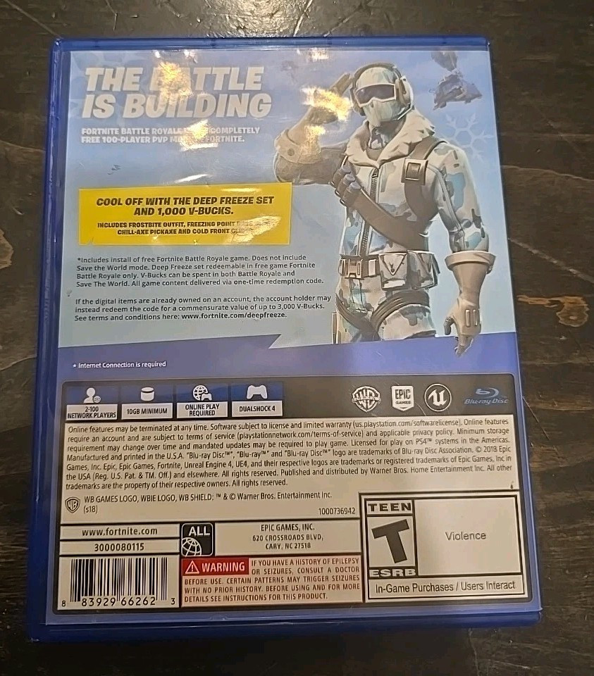 Fortnite Deep Freeze Bundle - Sony PlayStation 4 USED Code
