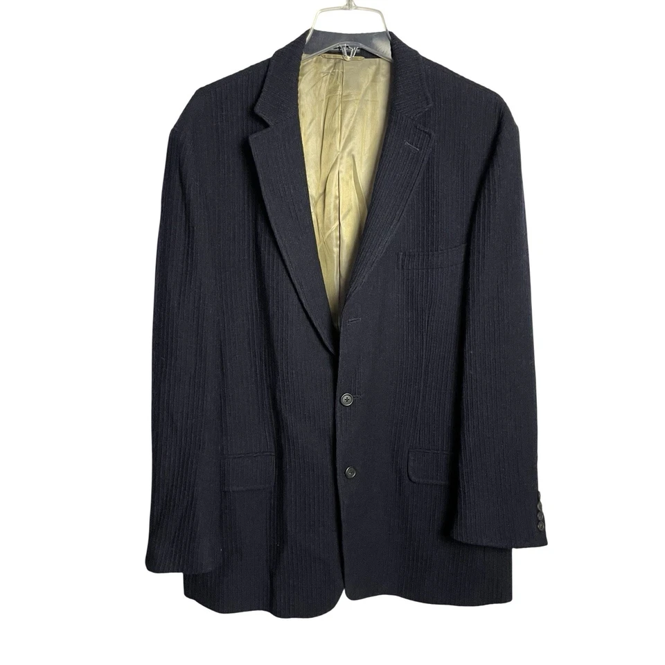 Vintage Ibiza Priviledge Blazer Mens 46R Navy Wool Cashmere 3 Button Double Vent - Image 2 of 4