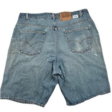 VTG Y2K Levi  s 560 Loose Baggy Jean Shorts Men 40 Jorts Blue 90s Made USA Patina