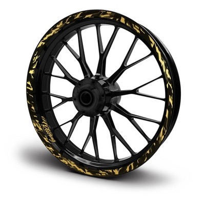 Felgenrandaufkleber Komplett Set Zubehör für 15-19 Zoll Future Gold Matt MR017