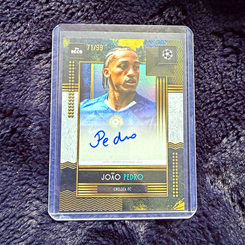Topps 2025-26 Deco UEFA Club Competitions Joao Pedro Chelsea Auto Blue 71/99