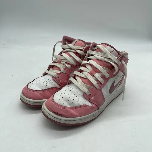 Jordan 1 Mid San Valentino scarpe bambina taglia 5 5 rosa bianco DQ8423 616