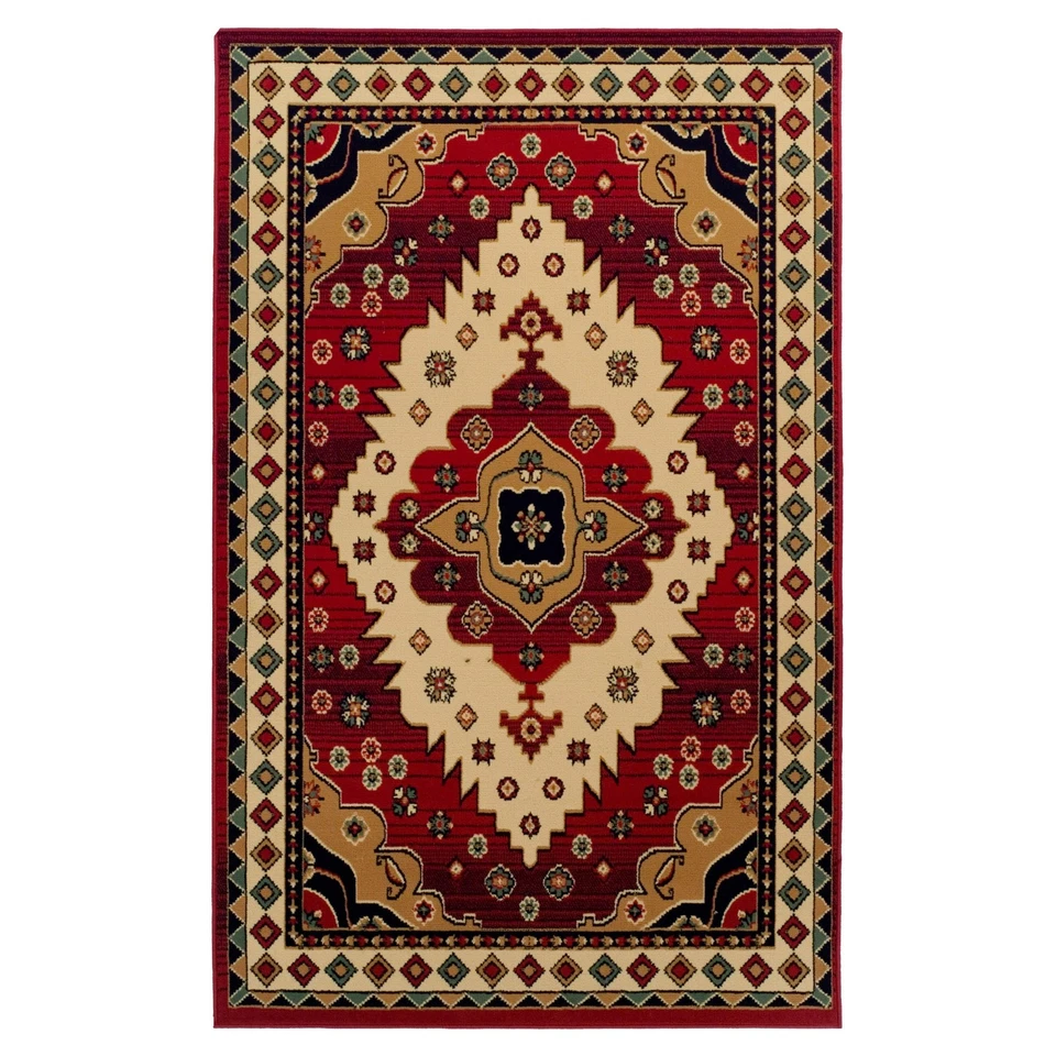 Tapete de área Aztec Collection 4' x 6', tapete atraente com apoio de juta, durável... - Imagem 2 de 4