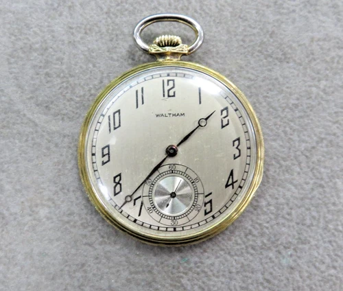 ANTIQUE WALTHAM POCKET WATCH, 17J, 14K G-FILLED, TICKING, 44 m/m