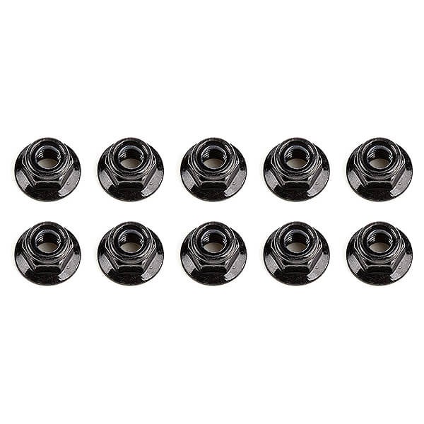 Team Associated M5 Locknuts, Flanged, Black