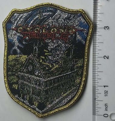 CYCLONE TEMPLE I Hate Therefore I Am Metallic Gold Border Woven Patch 