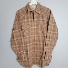 Vtg Pendleton Canyon High Grade Western Wear Pearl Snap Wool Shirt Brown Large