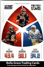 2022 Score Tee Higgins / Joe Burrow / Justin Jackson #FS16 Fantasy Stars NFL 