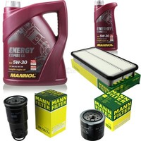 MANN-FILTER Inspektionspaket 6L Mannol Energy Combi Ll 5W-30 FüR Toyota Rav 4