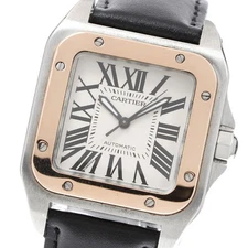 CARTIER Santos 100MM W20107X7 PG bezel Silver Dial Automatic Boy's Watch_919650