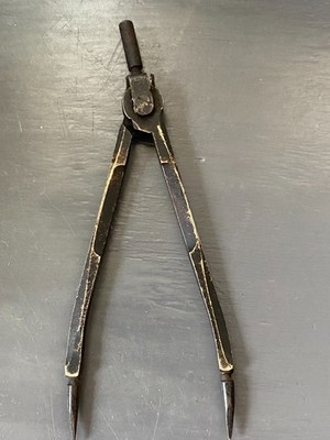Vintage 5'' Compass Divider Drafting Engineering Drafting Carpenter Tool AS IS