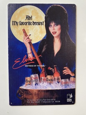 Coors Light Beer Elvira Sign Mistress of The Dark Halloween Cassandra Peterson