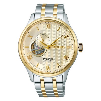 Seiko Presage SSA464J1 Japan Garden Automatic Light Gold Dial Open Heart Watch