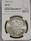 1902 O US Morgan Silver Dollar $1 NGC MS64