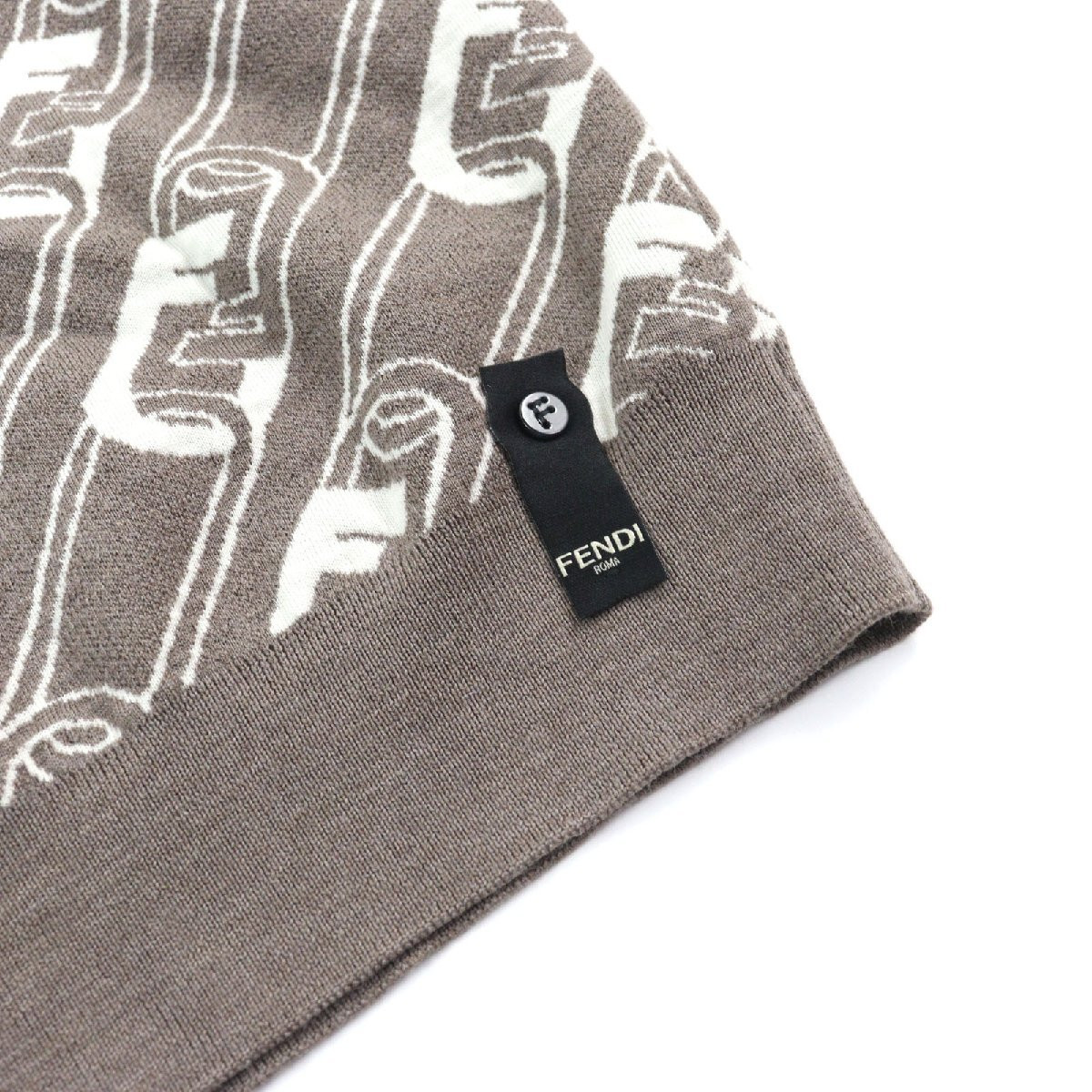 FENDI 2022 FZX061 FF logo Orock chain pattern crew neck knit