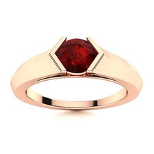 Natural Garnet Solitaire Womens Gift Ring Jewelry 925 Sterling Silver