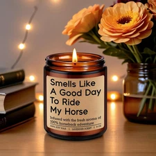 Scented Candle - Horse Gifts for Women, Girls, Men - Cool Gifts for Horse Lovers