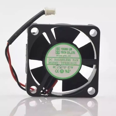 1 Pc. New DFB301012L DC12V 0.7W 3010 3CM Two-Wire Dual Ball-Bearing Fan *qq