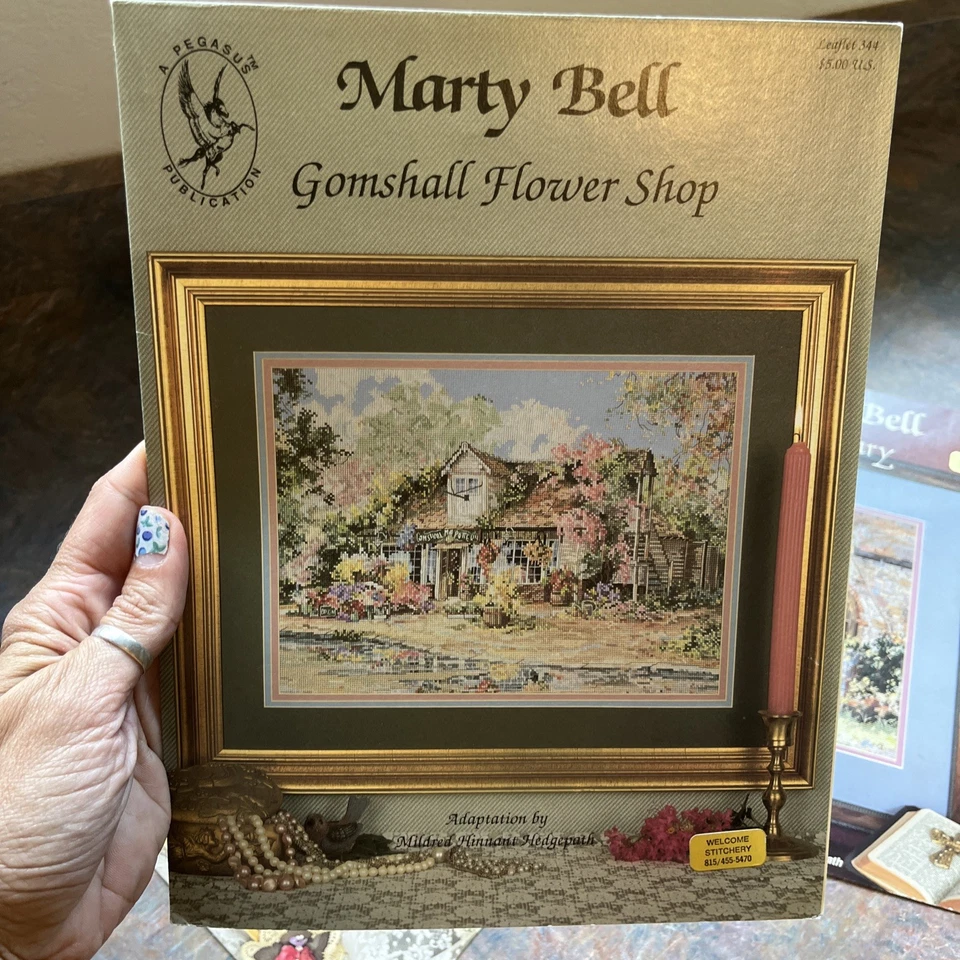 4 Lovely Marty Bell Cross Stitch Charts Sanctuary Upper Chute Flower Shop - Image 2 of 4