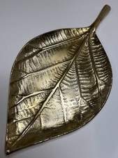 Deko Objekt Gold Blatt Alu Schale 30 x 15 cm.  310g.  Schlüsselablage Tisch Deko