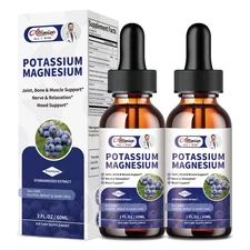 2 Potassium Magnesium Drops High Absorption,Improved Sleep,Stress Anxiety Relief