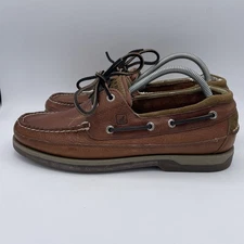Sperry Topsider Mako Mens Boat Shoes Brown Leather Moc Toe Lace Up - Size 9M