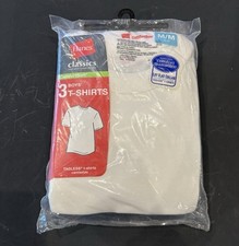 Boys Hanes Classics 3 T-Shirts White Size Medium Cotton Tag less