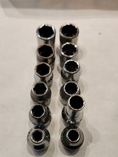 12 Pc. Snap-on Socket Set 6 Pt. & 12 Pt. 3/8 Drive 1/4