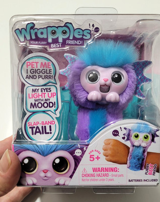 NEW-Wrapples Shora Slap Band Little Live Electronic Pets Purple & Blue Wrist Toy