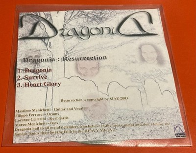 Dragonia    Resurrection CD - Self-Released 2003 (VG+/NM) Italy Epic Power Promo