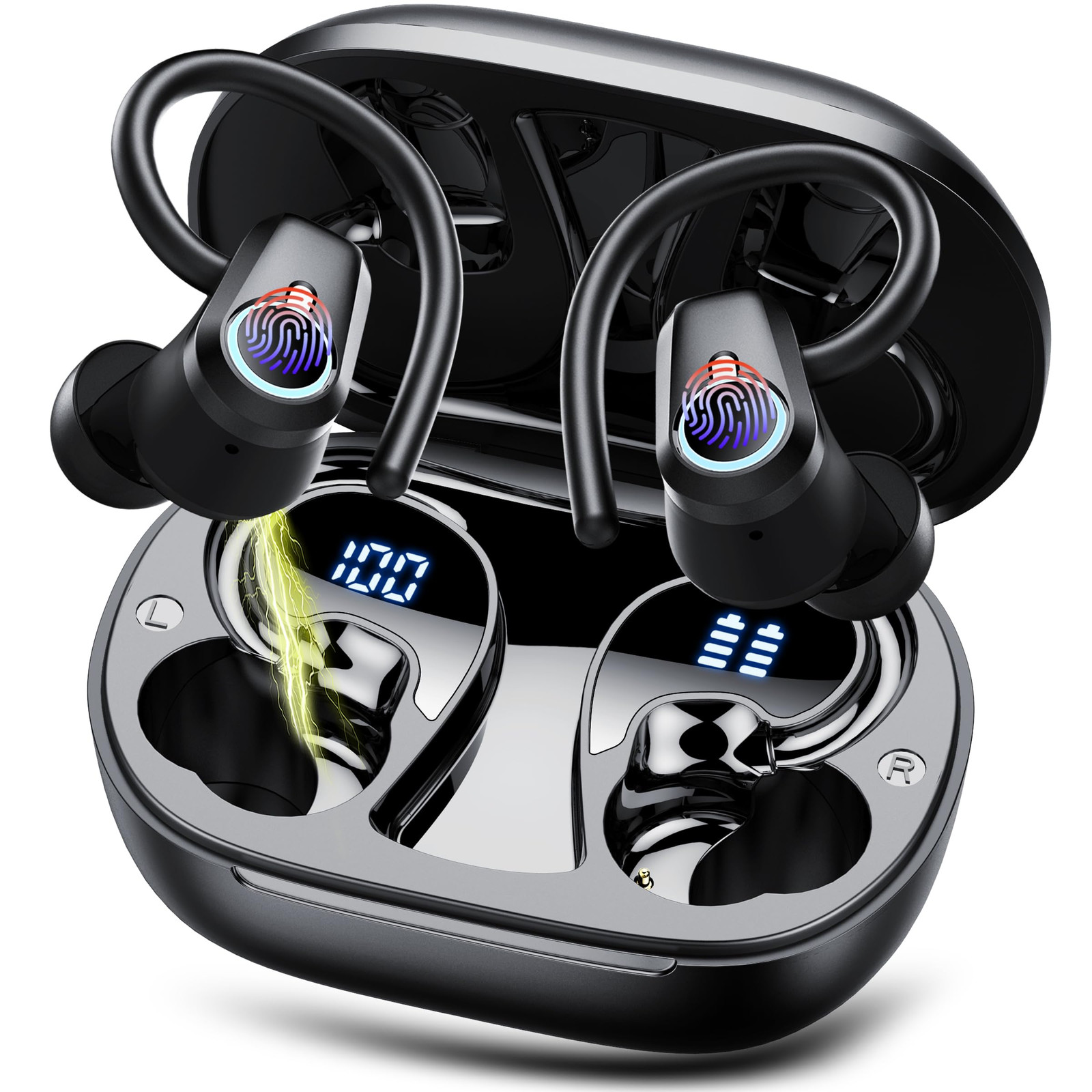 Auriculares Inalámbricos, 2025 Auriculares Bluetooth 5.3 Auriculares Deportivos, Tiempo de Juego 50H...