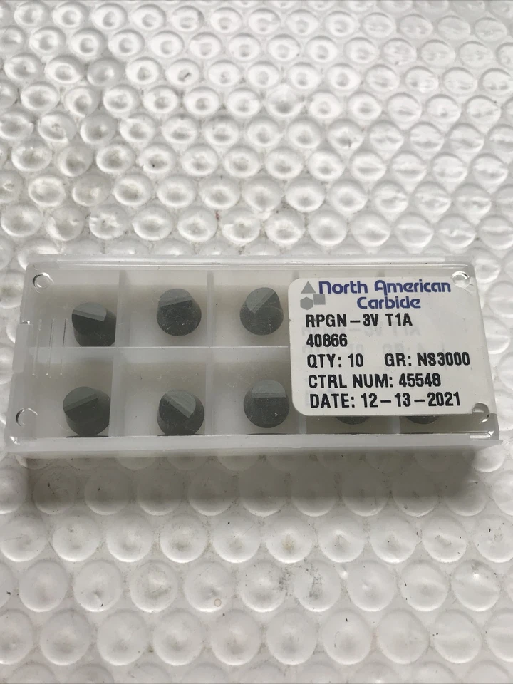 NORTH AMERICAN CARBIDE North American Ceramic Inserts RPGN-3V T1A Grade NS3000 (45548) New Qty 10