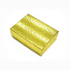 100 Gold Cotton Filled Jewelry Gift Boxes 3 1/4" X 2 1/4" X 1"