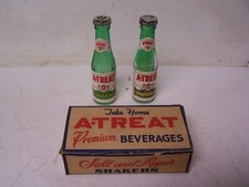 A-TREAT Soda Bottles Salt and Pepper Shakers with Original Box Allentown PA 1954