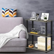 Furinno Turn-S-Tube 3-Tier Compact Multipurpose Shelf Display Rack with Square T