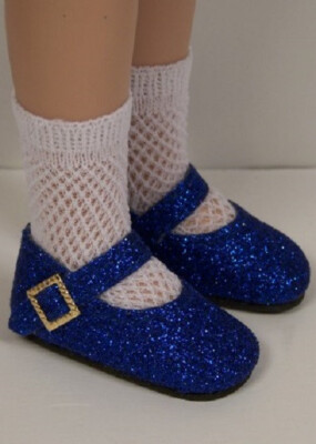 Dk Blue Glitter Slim Fit Doll Shoes For 14'' Robert Tonner Betsy McCall (Debs)