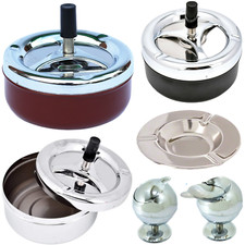 Round Cigarette Ashtray Stainless Steel Odour Free  Ash Tray Gift Simple