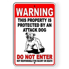 Beware Of Dog Will Bite Security Attack Guard Warning Trespassing Sign Or Decal