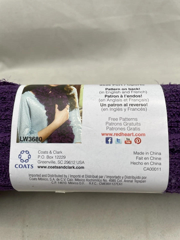 Red Heart Boutique Sassy Lace Yarn Port 27 Yards Purple - Image 4 of 4