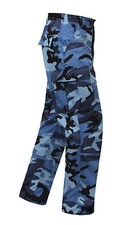 Sky Blue Camo ROTHCO MENS BDU Pants, Military Fatigues CARGOS SWATS XS TO 3X