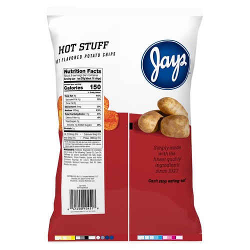 Jays Hot Stuff Potato Chips, Big Bags 10oz (Pack Of 2) A Chicago
