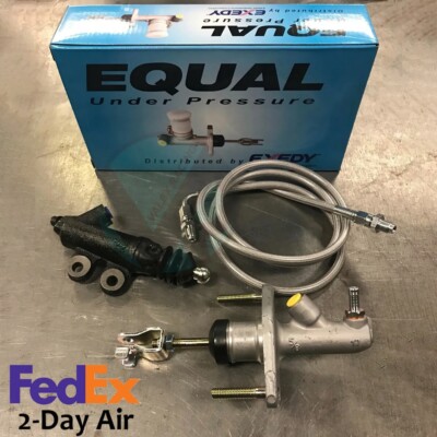 Exedy Master & Slave Cylinder Stainless Clutch Line Kit For 92-95 Honda Civic EG